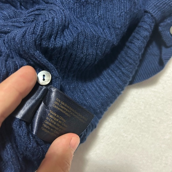 Brooks Brothers Silk Cashmere Navy Blue Knit Cardigan - Picture 4 of 7